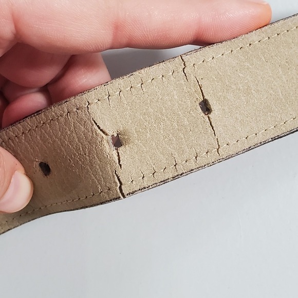 Wm H Leishman Men‎ Leather Belt Hornback Size 36 Brown Western Ranch Luxury - Picture 9 of 12